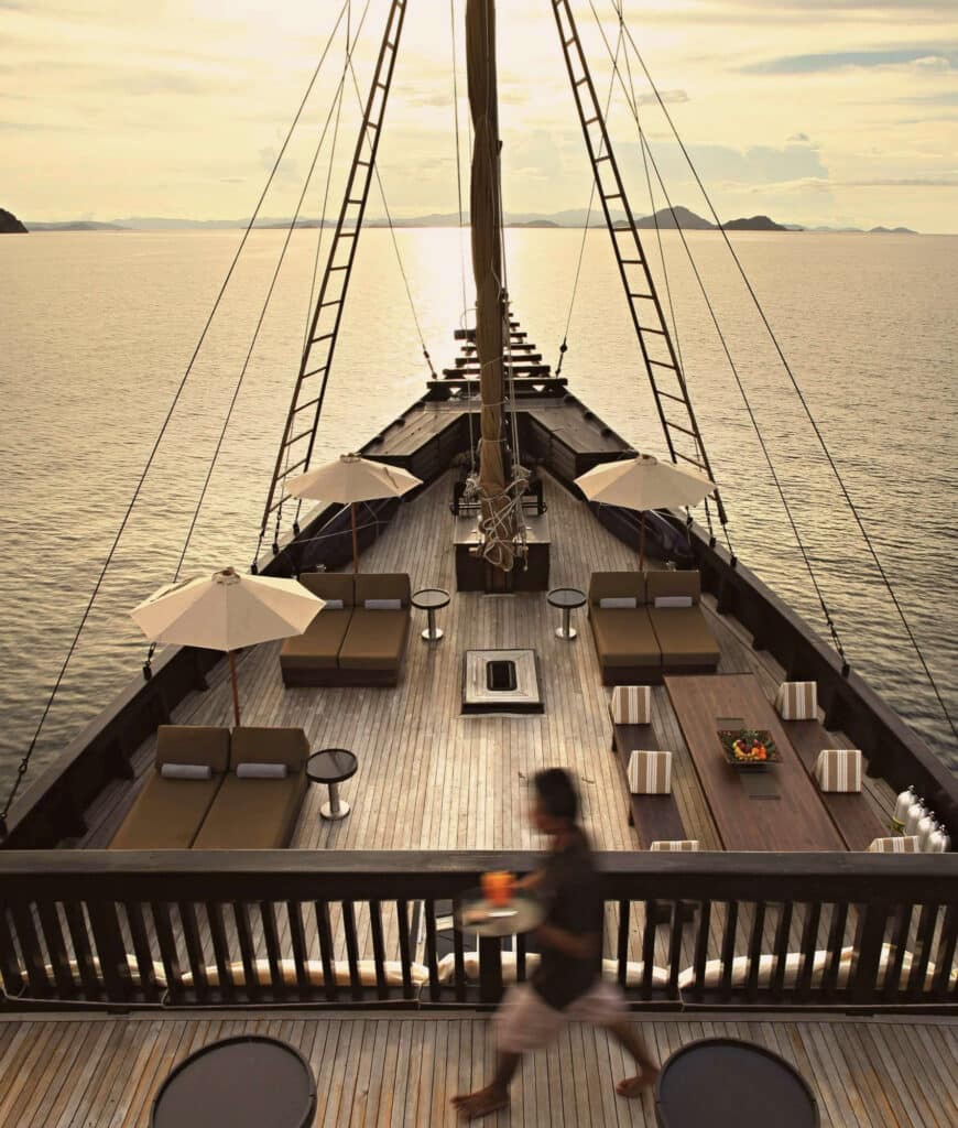 Alila Purnama Alila Purnama Luxury Yacht Indonesia - Main Deck Sunset