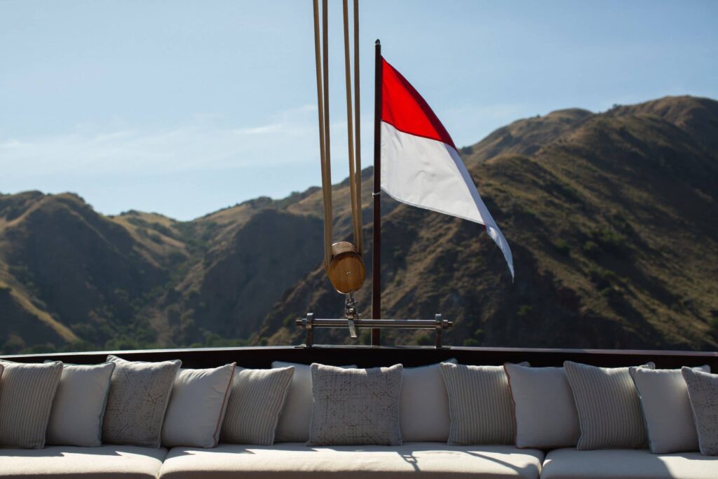 Aft Deck of a Luxury Sailing Yacht in Indonesia