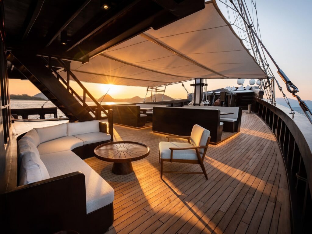 Bhavana Yacht Charter Indonesia Main Deck Sunrise